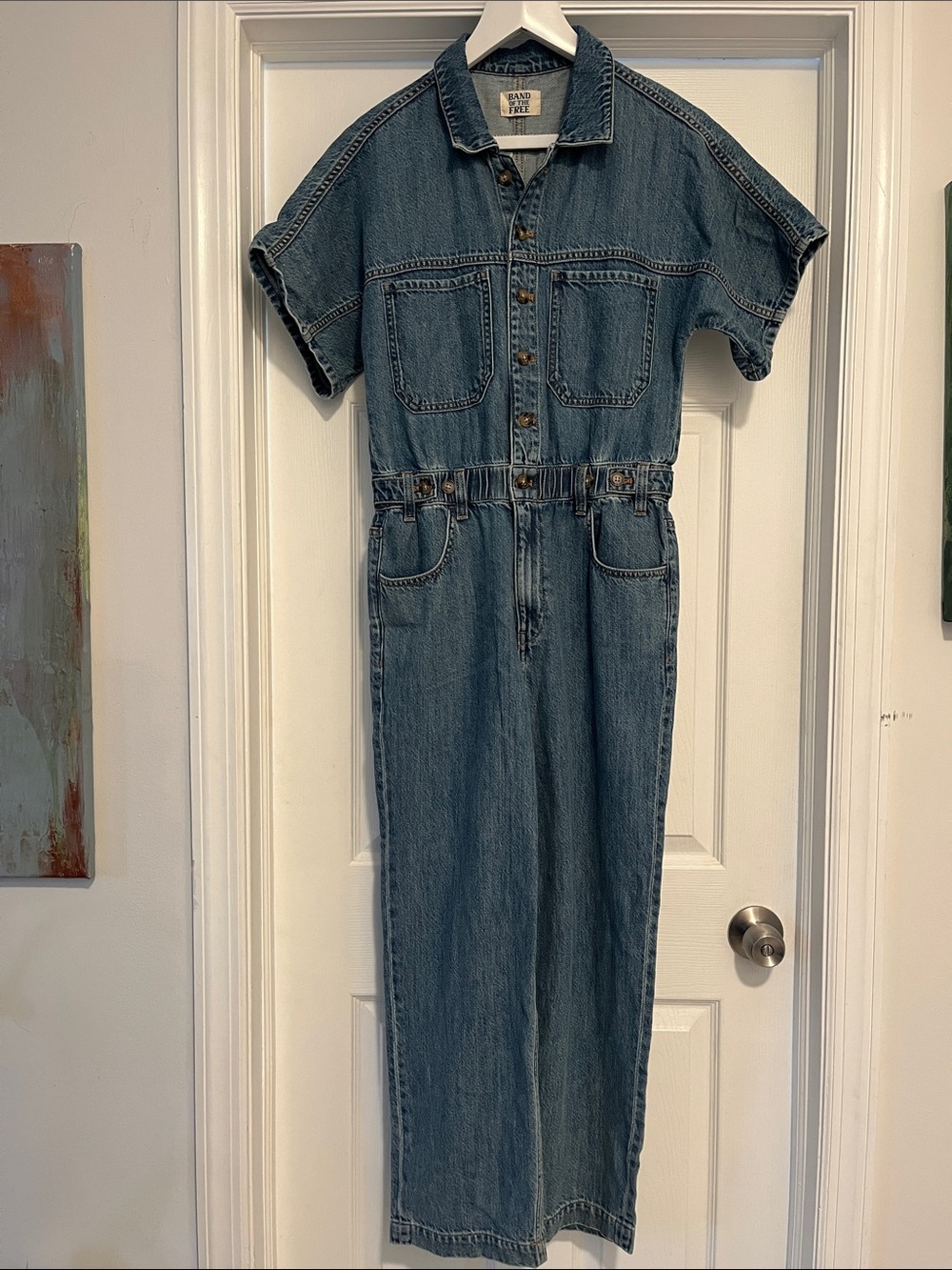 Denim Jumpsuit in Medium Blue